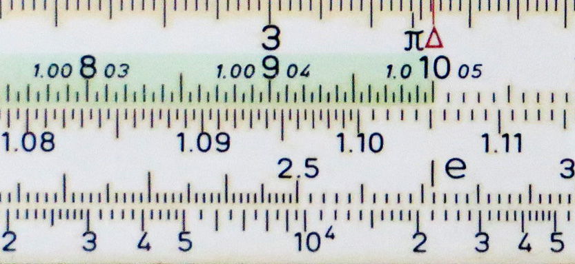 scales of a slide rule/計算尺の目盛り